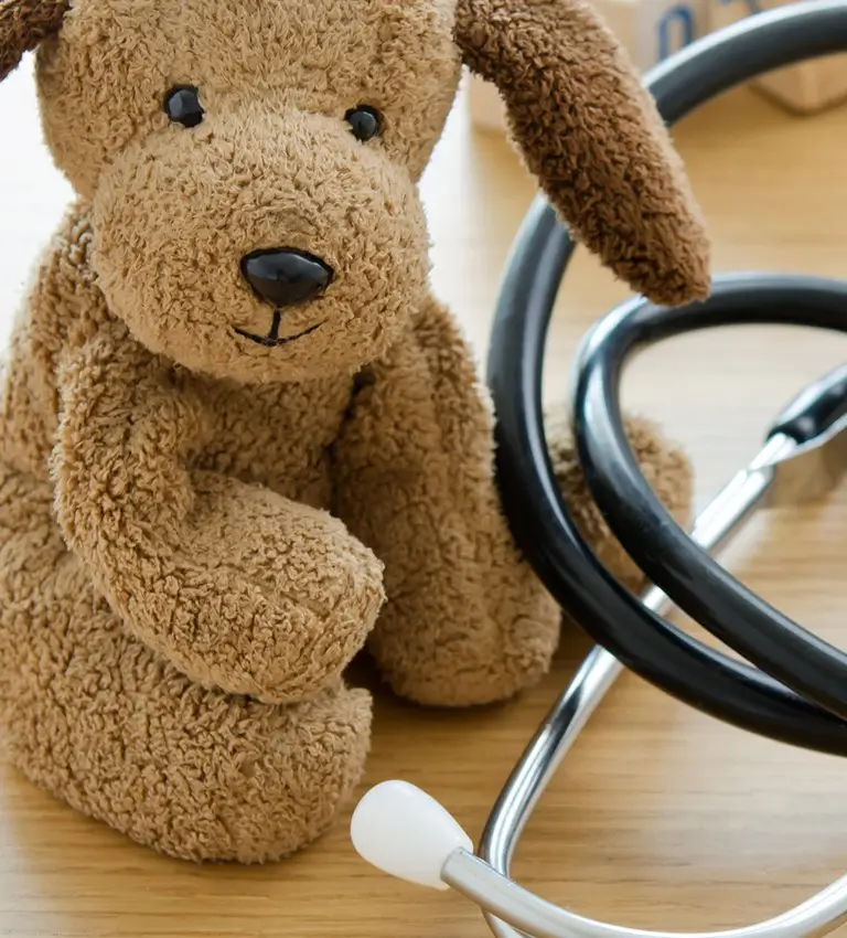 a teddy bear and a stethoscope