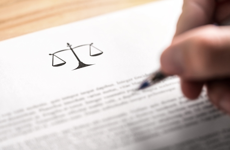 lawyer is working with documents