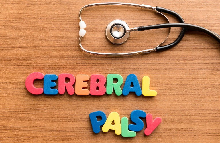 cerebral palsy colorful word on the wooden background
